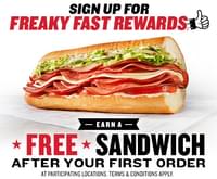 Get a Free Jimmy Johns Sandwich After First Rewards Program Order